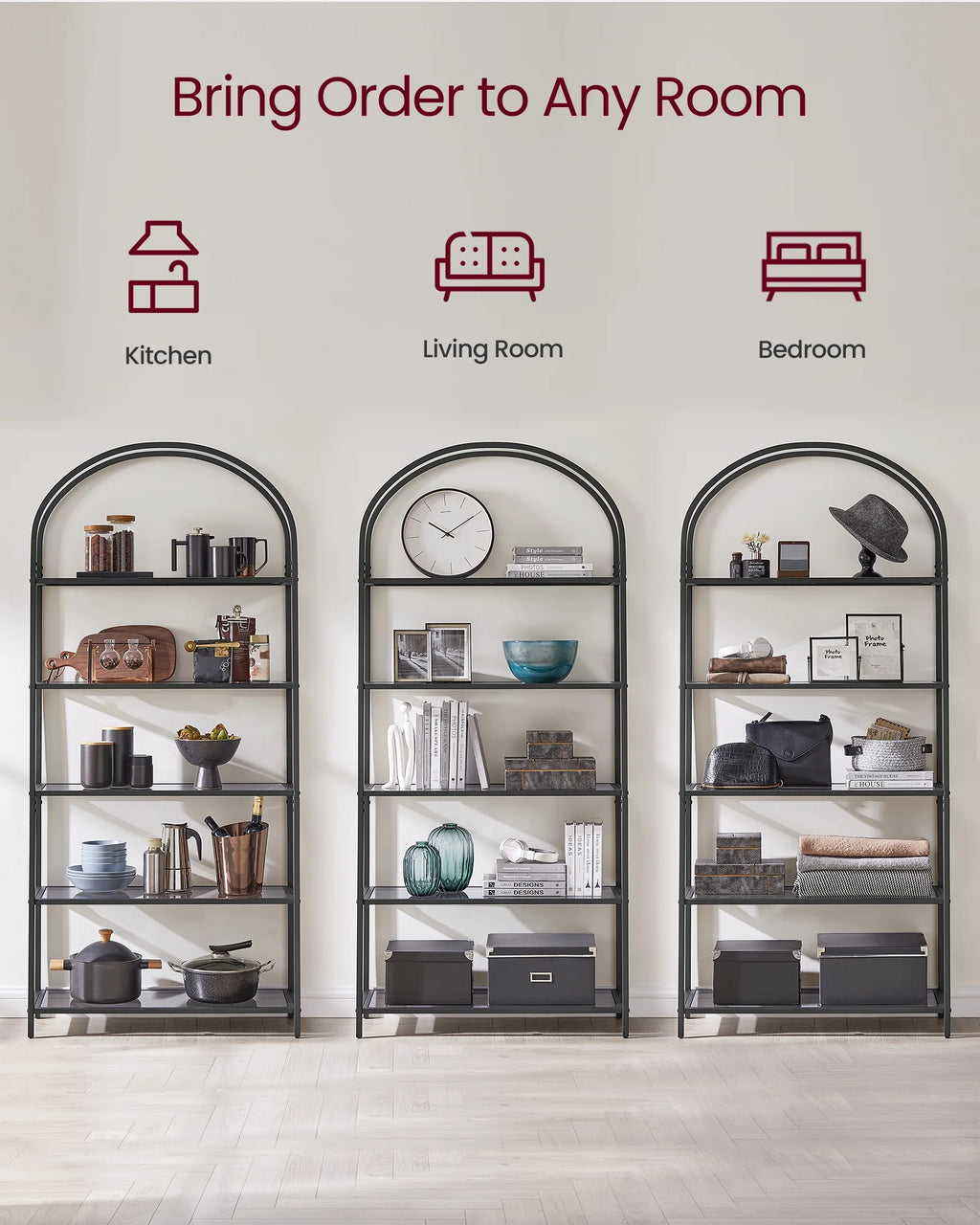 5-Tier Metal Bookcase A302