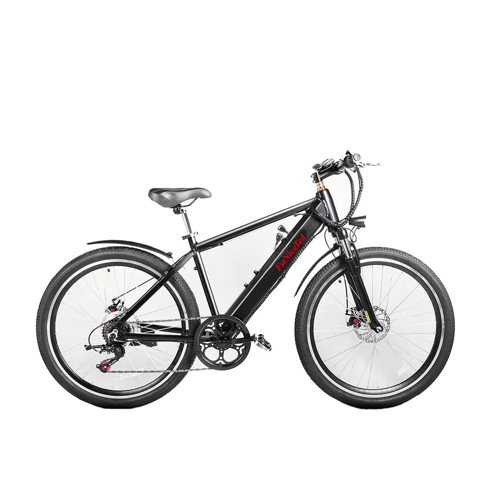 350W 26x4'' Fat Tire Electric Bike 48V 10Ah 6 Speeds Black R687609