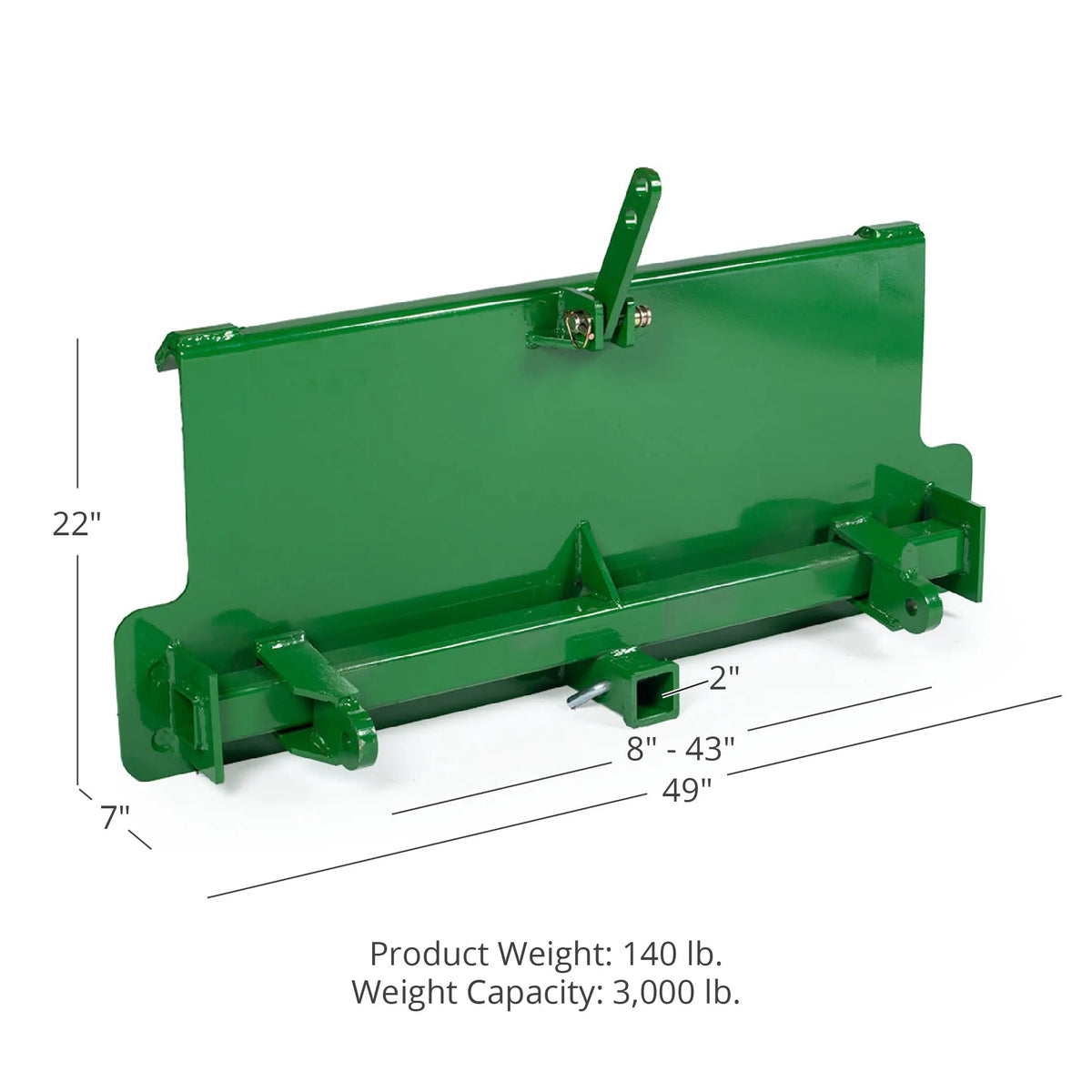 3 Point Attachment Adapter with 2" Receiver Hitch S99684