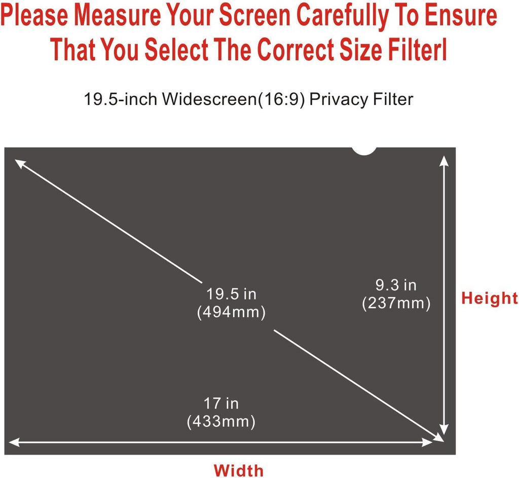 19.5-Inch Widescreen Privacy Screen Filter Pack of 2 W3758