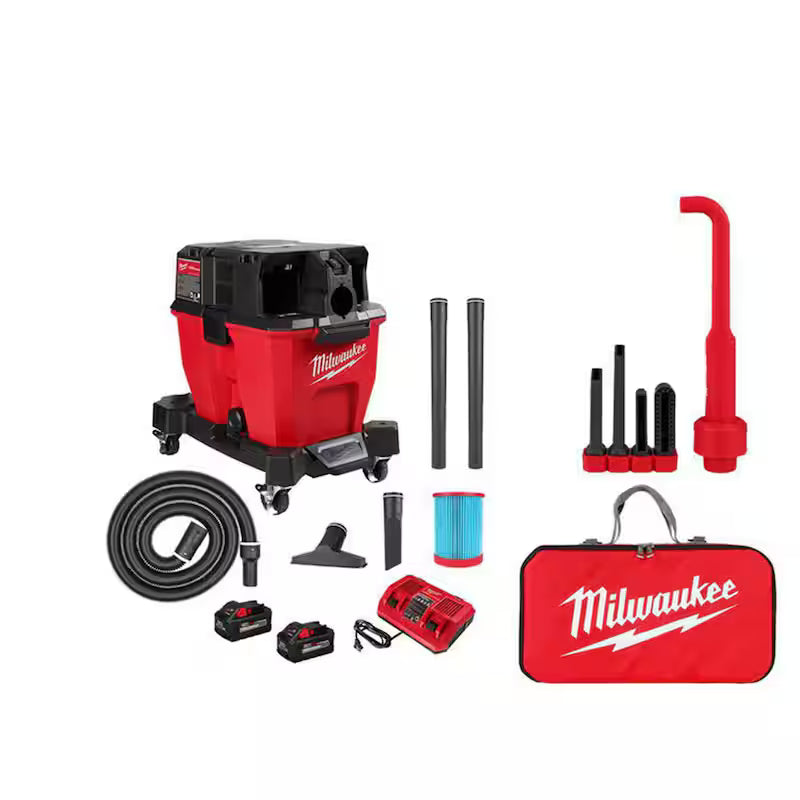 9 Gal. Cordless Wet/Dry Shop Vacuum Kit with Right Angle Tool and Bag X8486