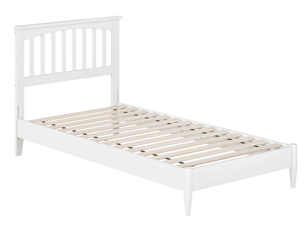 White Twin XL Solid Wood Low Profile Platform Bed T438