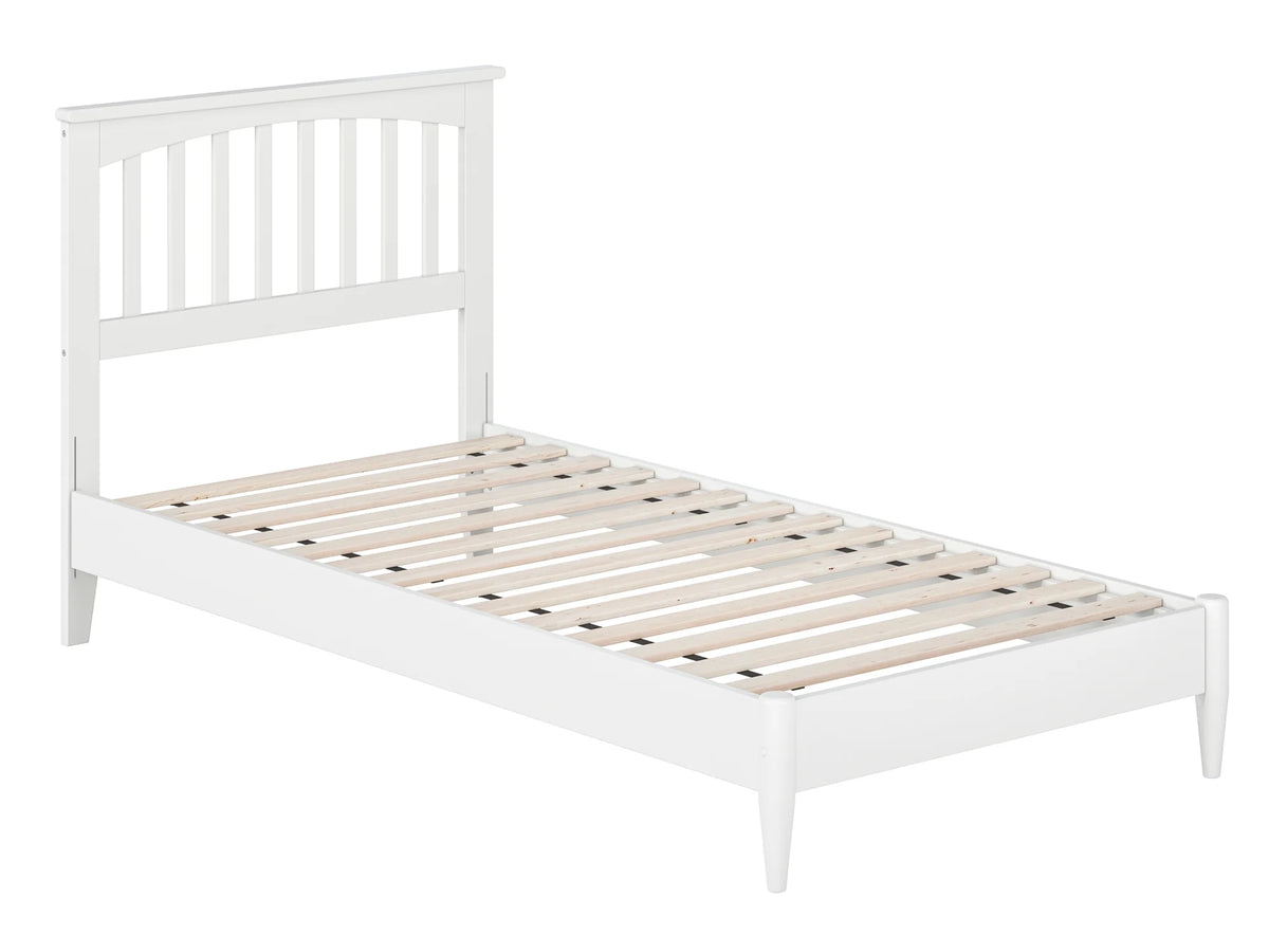 White Twin XL Solid Wood Low Profile Platform Bed T438