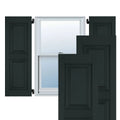 Dark Green Real Wood Pine Raised Panel Shutters Pair I730049