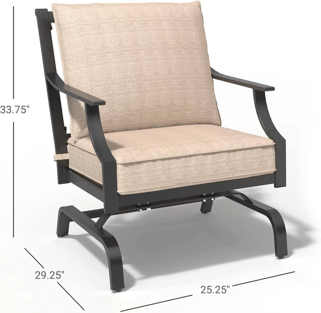 Beige Cushioned Rocking Chairs Set of 2 N2257