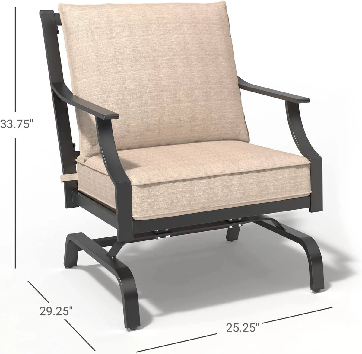 Beige Cushioned Rocking Chairs Set of 2 N2257