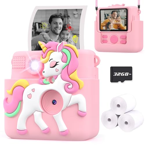Pink Instant Print Kids Camera with 32GB SD Card O738