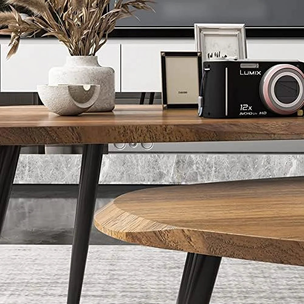 Scandinavian Wood Coffee Table Set of 2 L45540