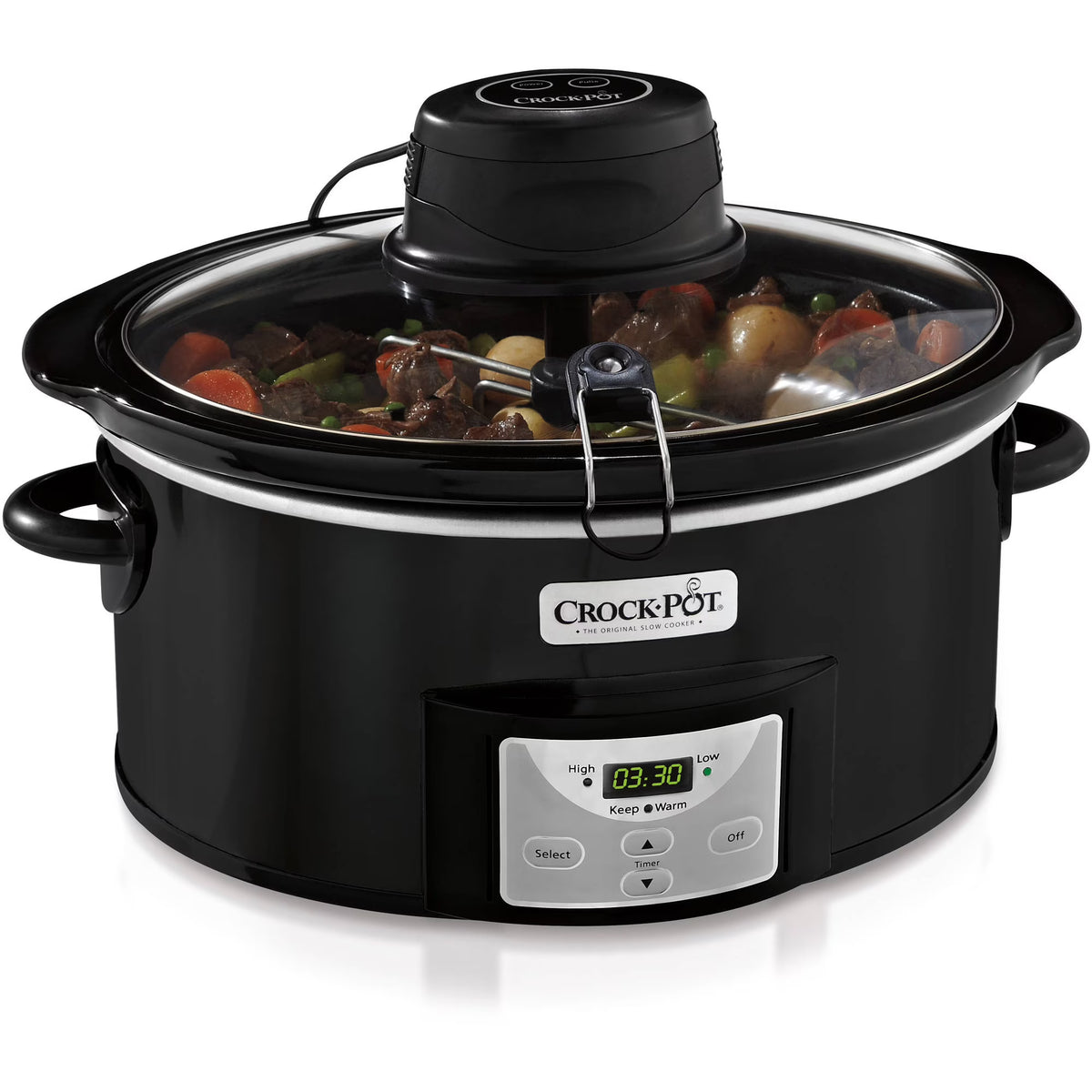 6-Quart Black Automatic Stirring Slow Cooker Z28729