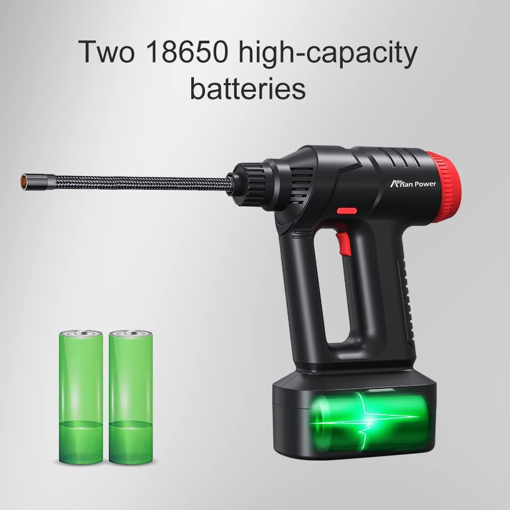 12V Cordless Car Tire Pump with Digital Pressure Gauge, LED Light, Rechargeable Battery Pack, Pack of 2 I911528