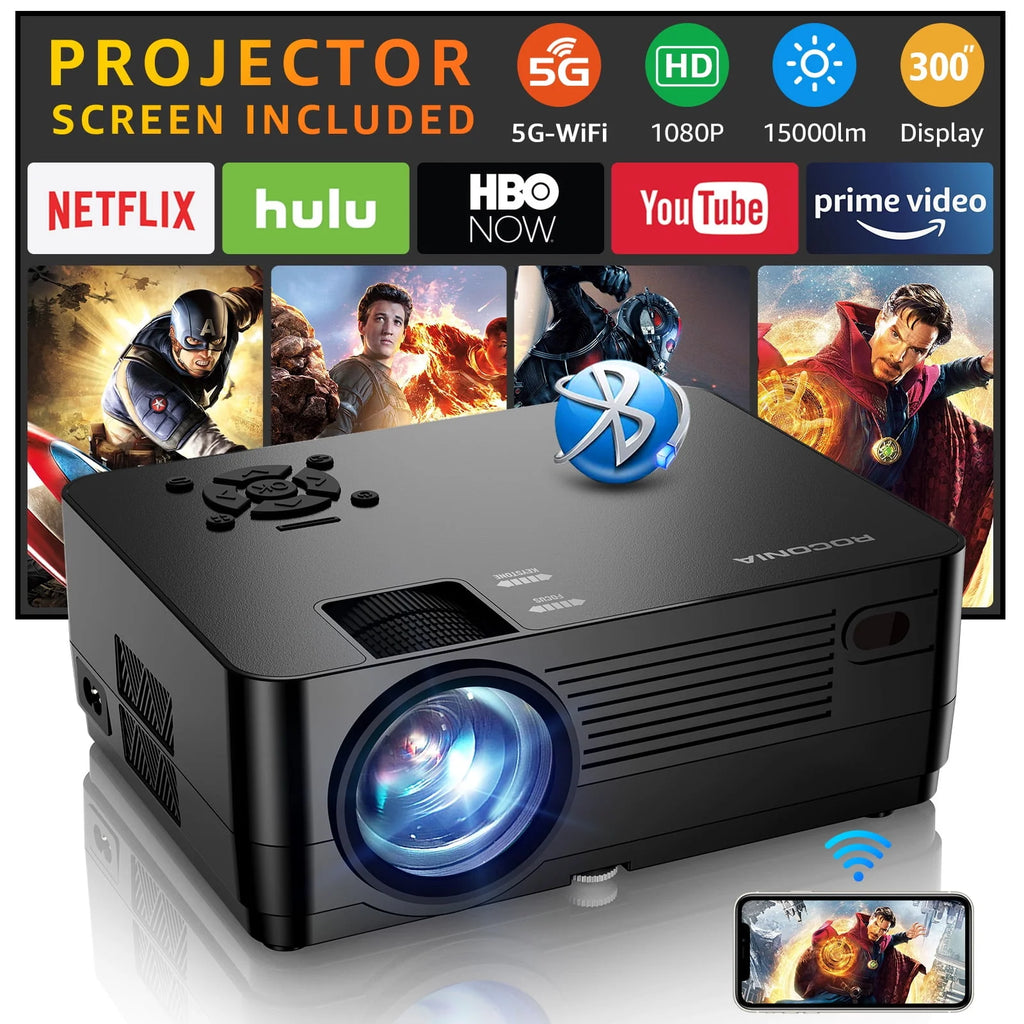 5G WiFi Bluetooth 1080P LCD Projector S27949