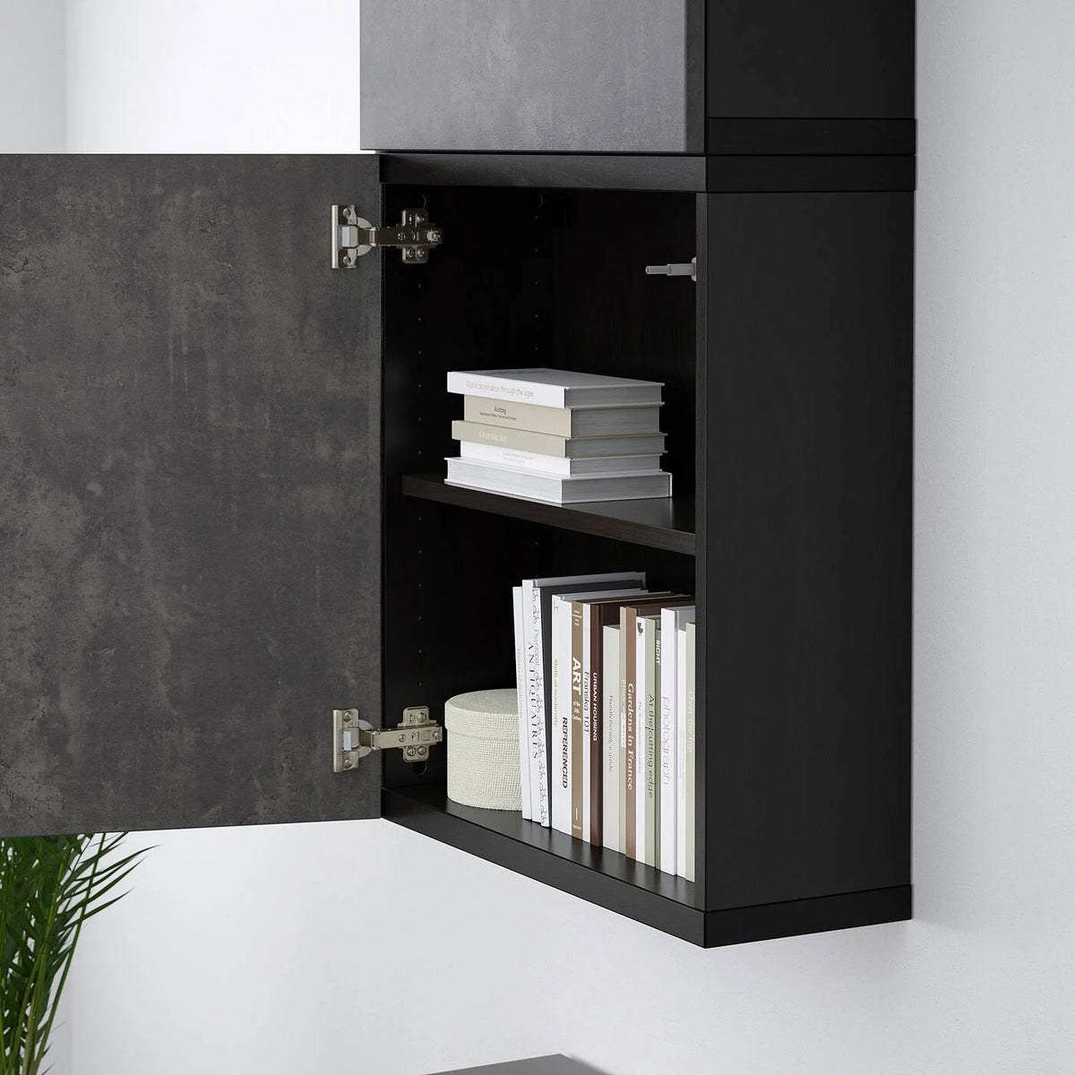 Black-Brown Wall Cabinet with 2 Doors M60138
