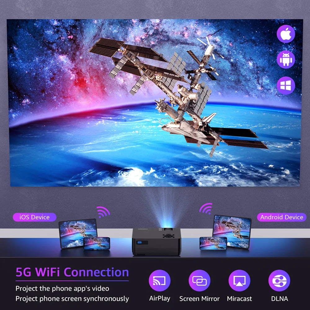 5G WiFi Bluetooth 1080P LCD Projector S27949