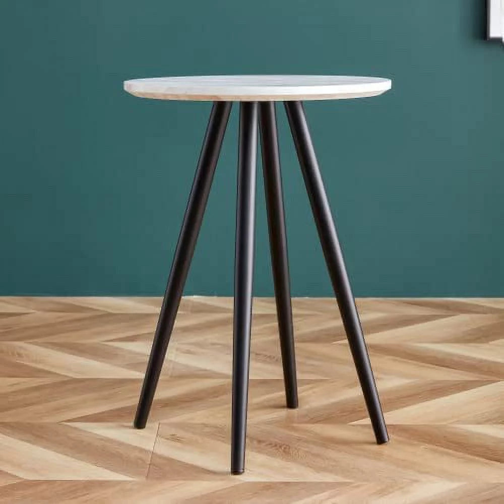 Faux Marble End & Side Table with Dark Gold Metal Legs F154113