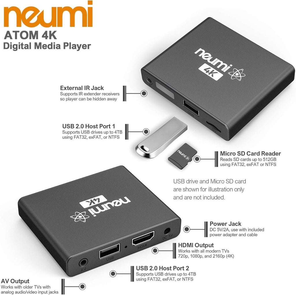 4K Ultra-HD Digital Media Player for USB Drives and SD Cards A314