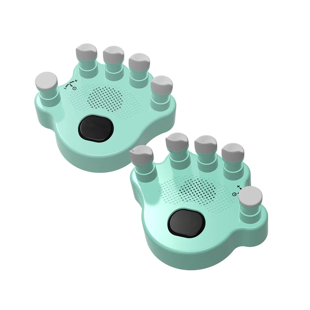 Hand Exerciser Trainer, 2Pcs Piano Hand Shape Corrector, Hand Strengthener with Speaker, Silicone Button, Anti-slip Design B84200
