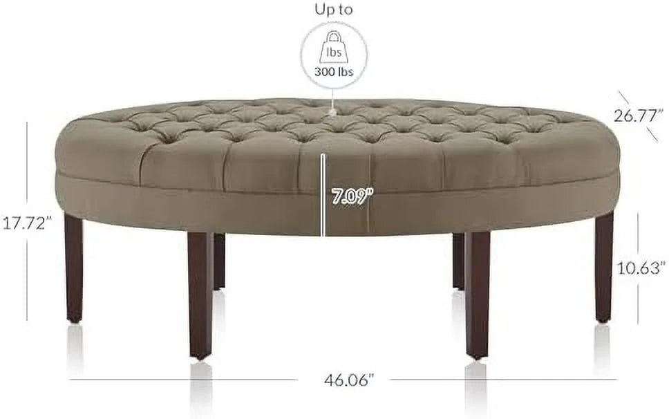 Light Brown Upholstered Ottoman Bench K240