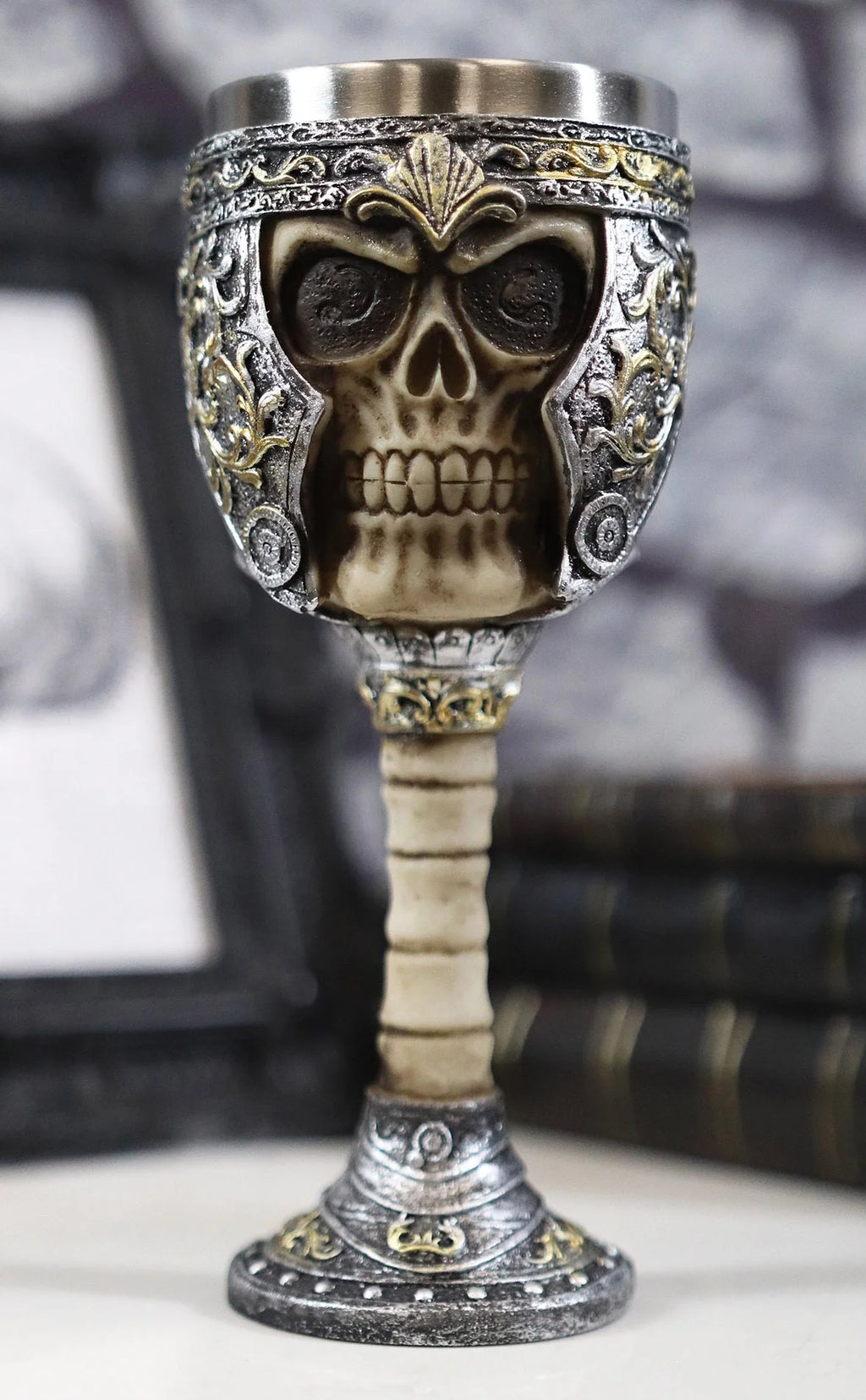 Skull Wine Goblet Chalice Cup 6oz P626