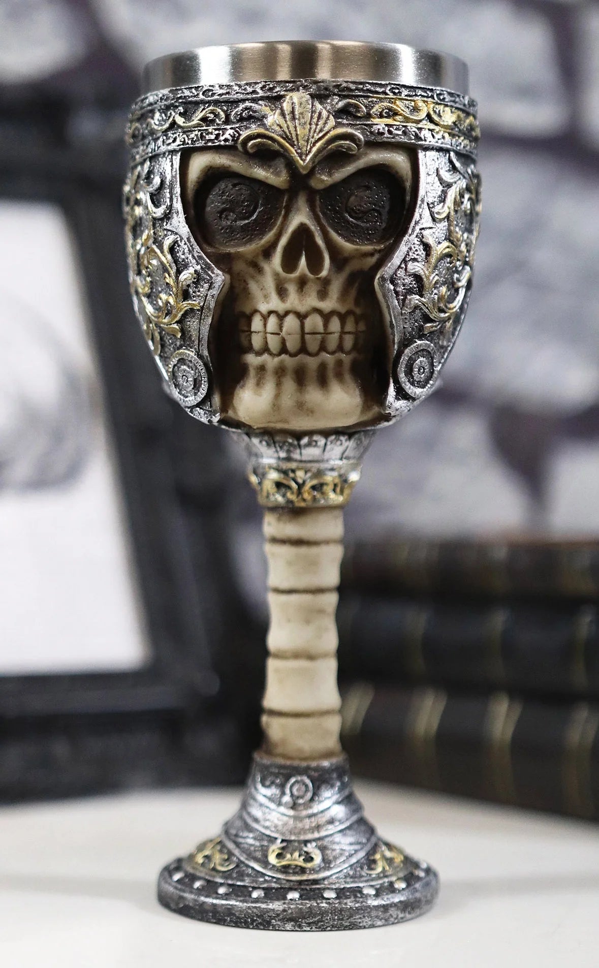 Skull Wine Goblet Chalice Cup 6oz P626