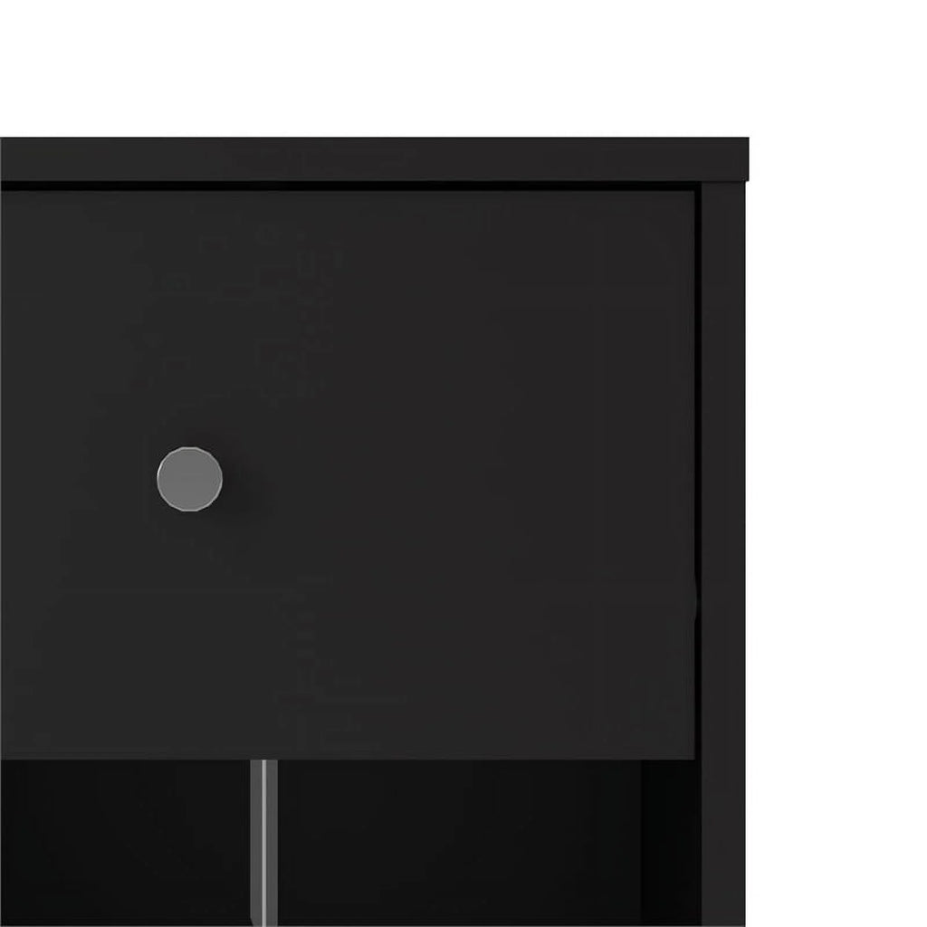 Black Engineered Wood 3 Drawer Chest 6 Drawer Dresser & Nightstand I1420