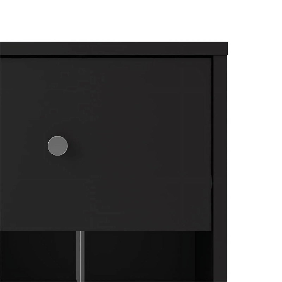 Black Engineered Wood 3 Drawer Chest 6 Drawer Dresser & Nightstand I1420