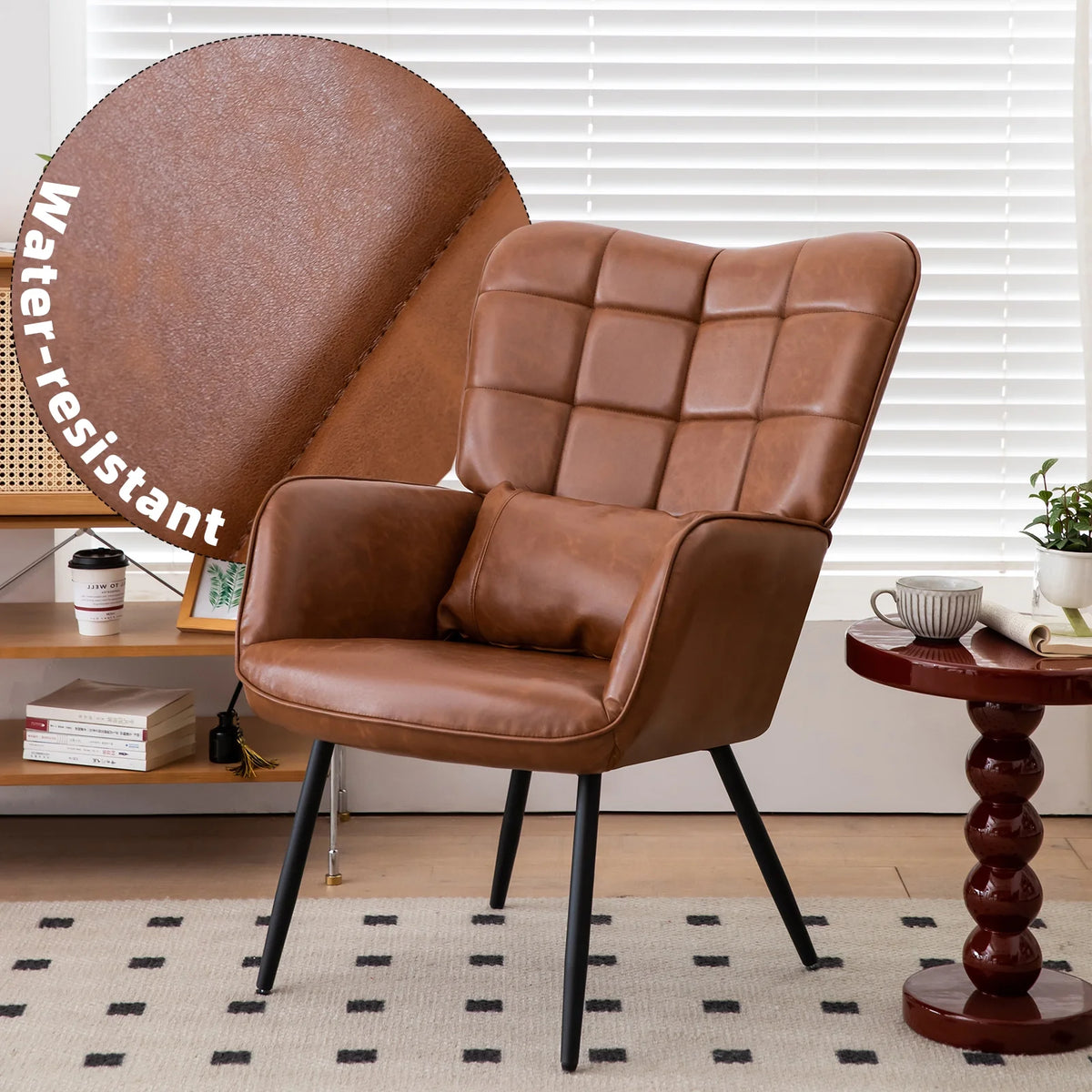 Bonded Leather Armchair with Metal Legs G18932