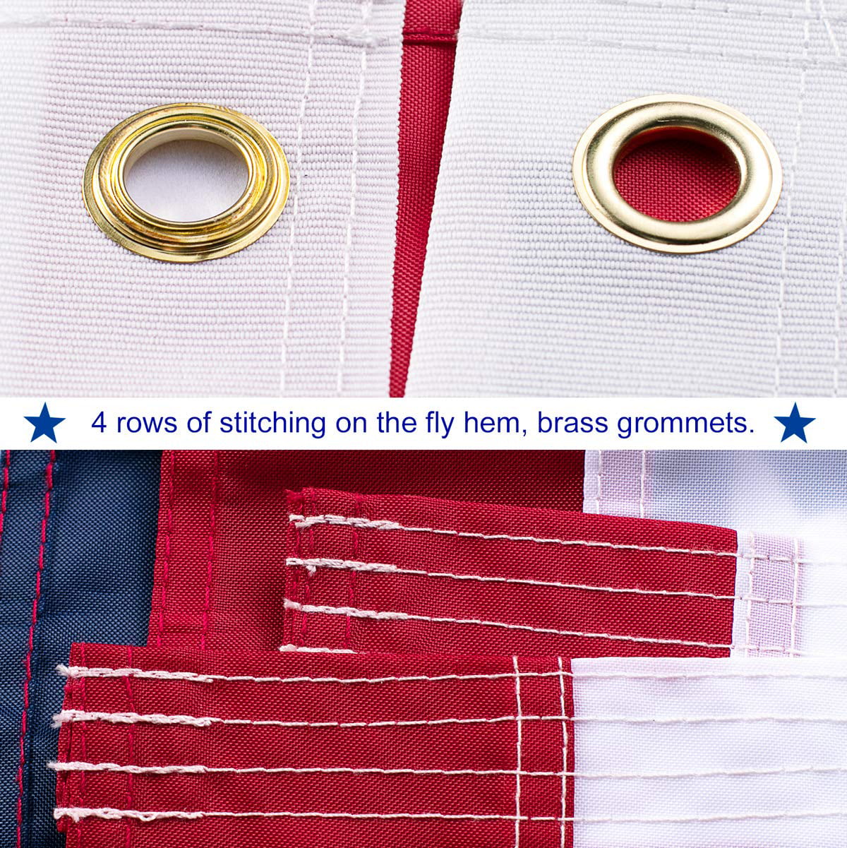 10x15 FT Nylon American Flag with Embroidered Stars Y64723