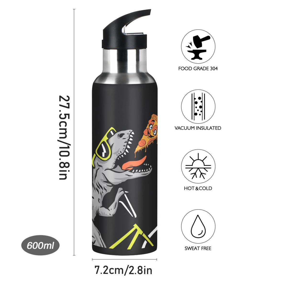 Stainless Steel Insulated Water Bottle with Straw Lid K948