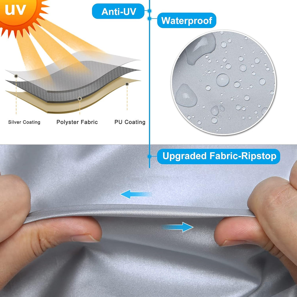 Rip-Stop RV Cover Waterproof Camper Cover with Gutter Covers Q633963