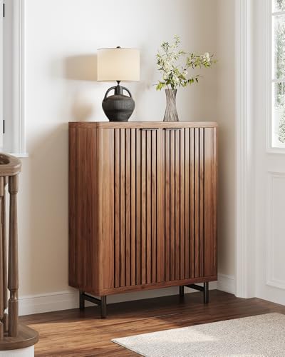 6-Tier Wooden Shoe Cabinet with Doors and Adjustable Shelves E904417