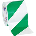 Green/White Striped Vinyl Safety Tape 4x22 x 36 Yard Roll S990