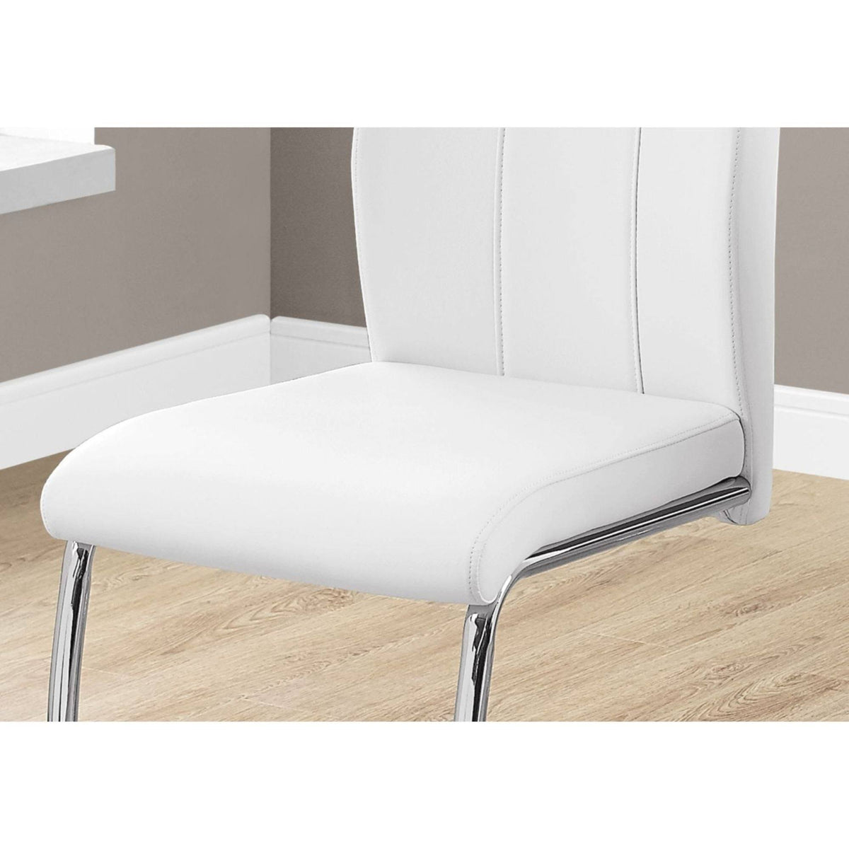 2 Piece Dining Chair Black Leather-Look Chrome V5786