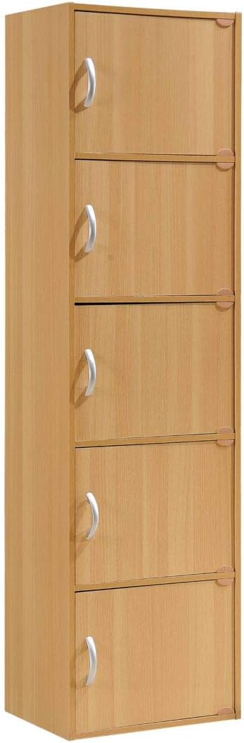 Black 5-Shelf Bookcase Cabinet S663