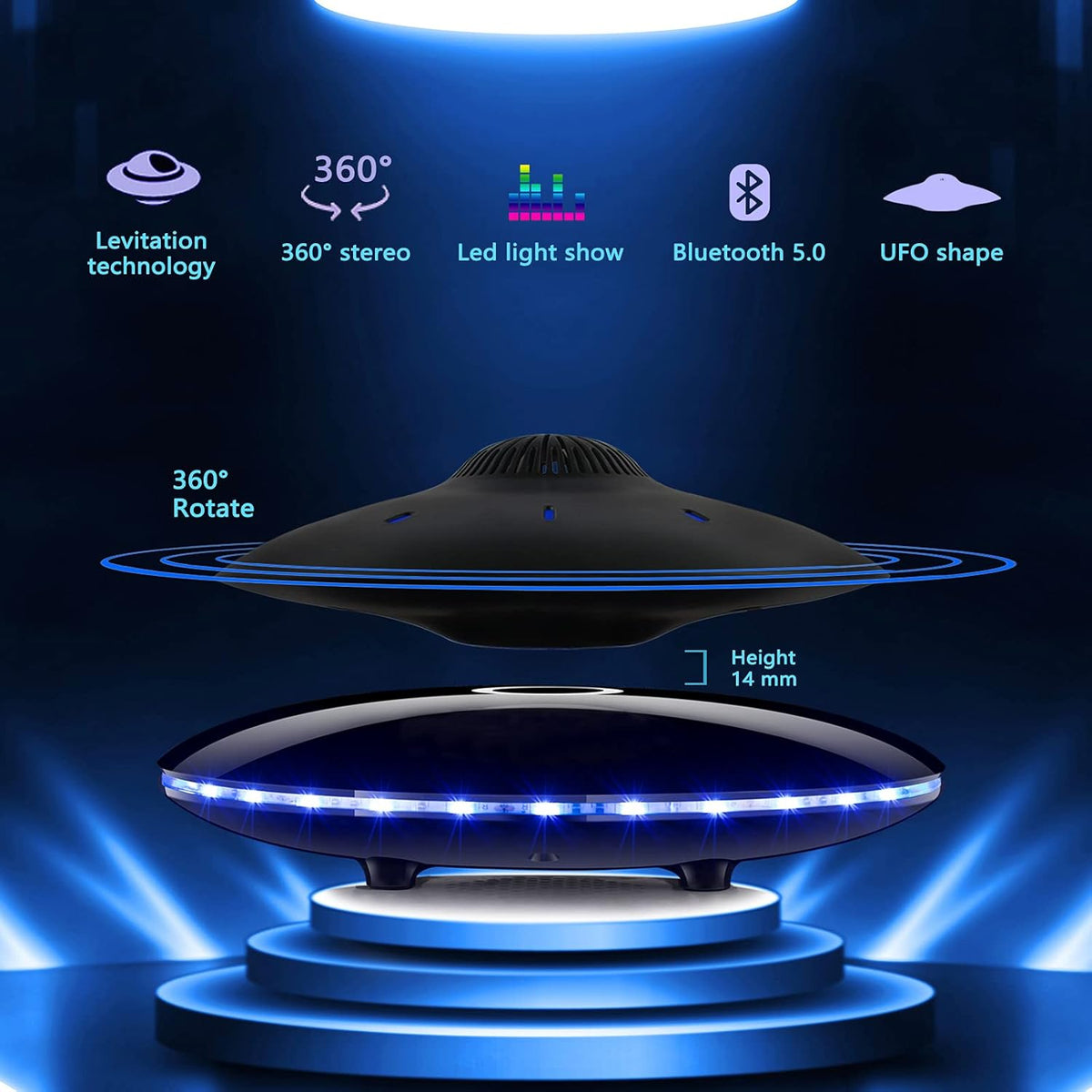 Magnetic Levitating Bluetooth Speaker with LED Lights Base P600964