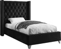 Black Velvet Twin Bed Q46045