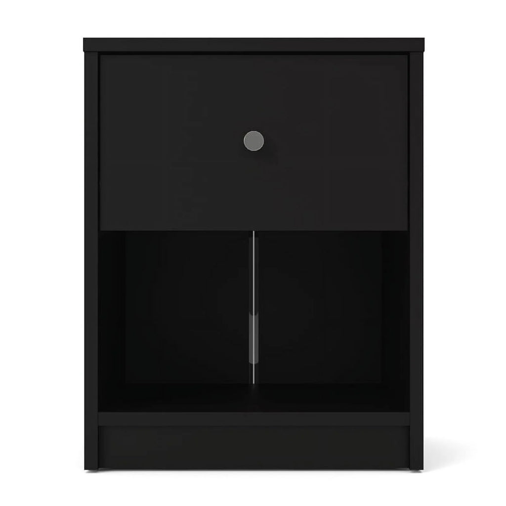Black Engineered Wood 3 Drawer Chest 6 Drawer Dresser & Nightstand I1420