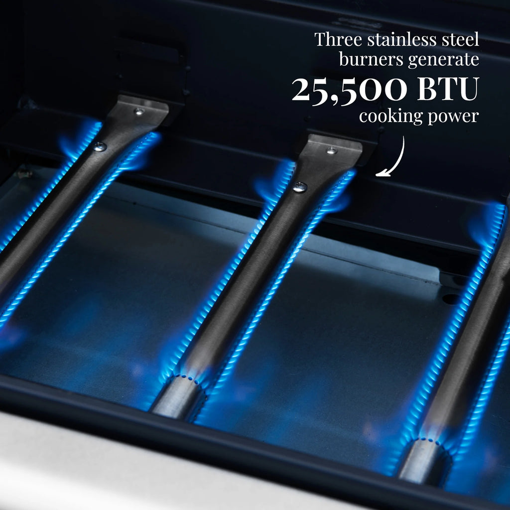 3-Burner Dual Fuel Gas and Charcoal Grill Combo with Cover M81806