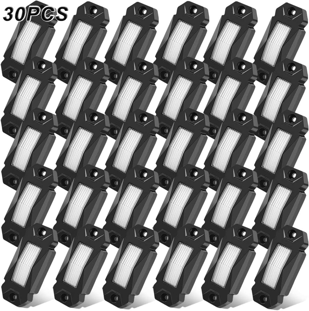 White 16PCS LED Rock Lights Under Glow Waterproof D402