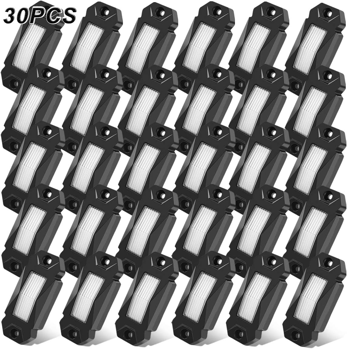 White 16PCS LED Rock Lights Under Glow Waterproof D402