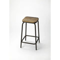 Iron and Wood Square Bar Stool O7590