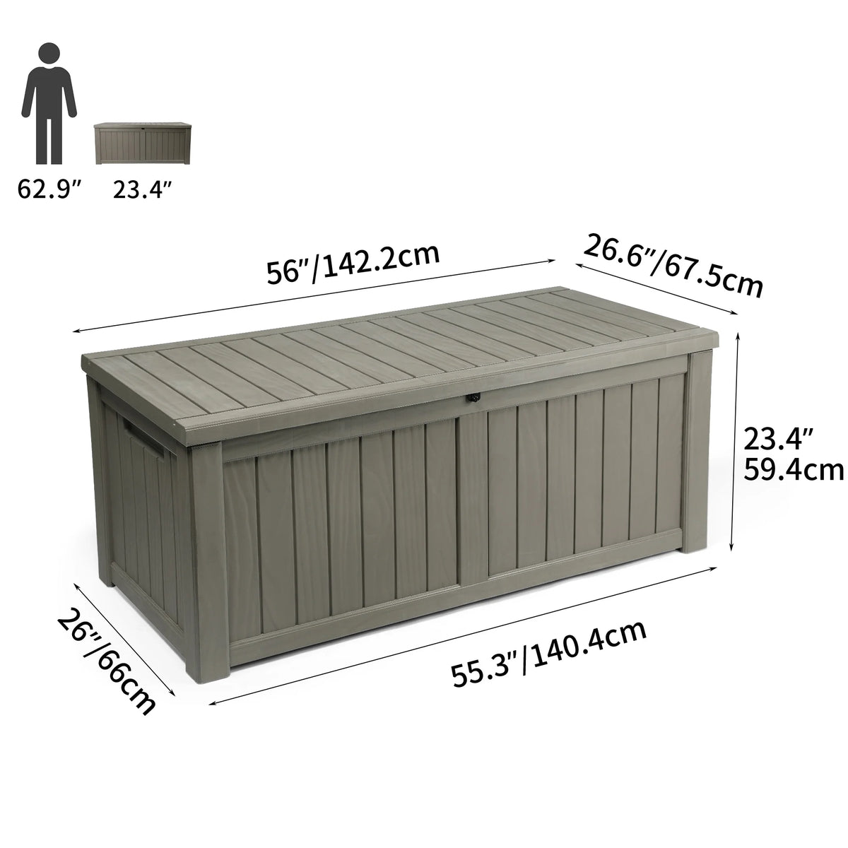 120 Gallon Weatherproof Outdoor Storage Deck Box G854