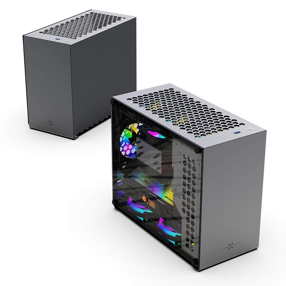 Dark Gray Aluminum Tempered Glass PC Case Y61741