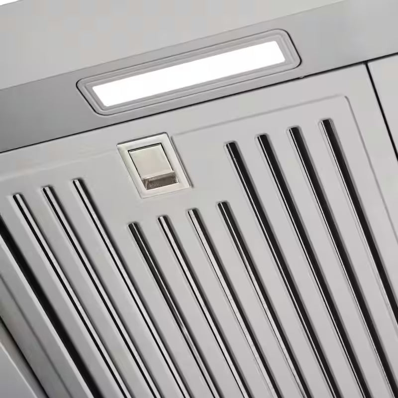 36 in. W Convertible Under Cabinet Range Hood in Stainless Steel with LED Lights W663350