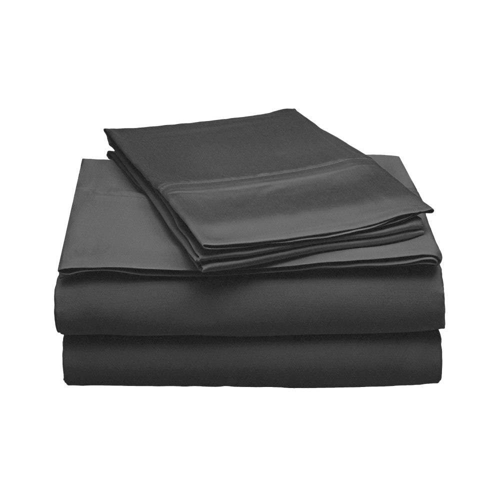 Black Sateen Weave Sheet Set California King O6524
