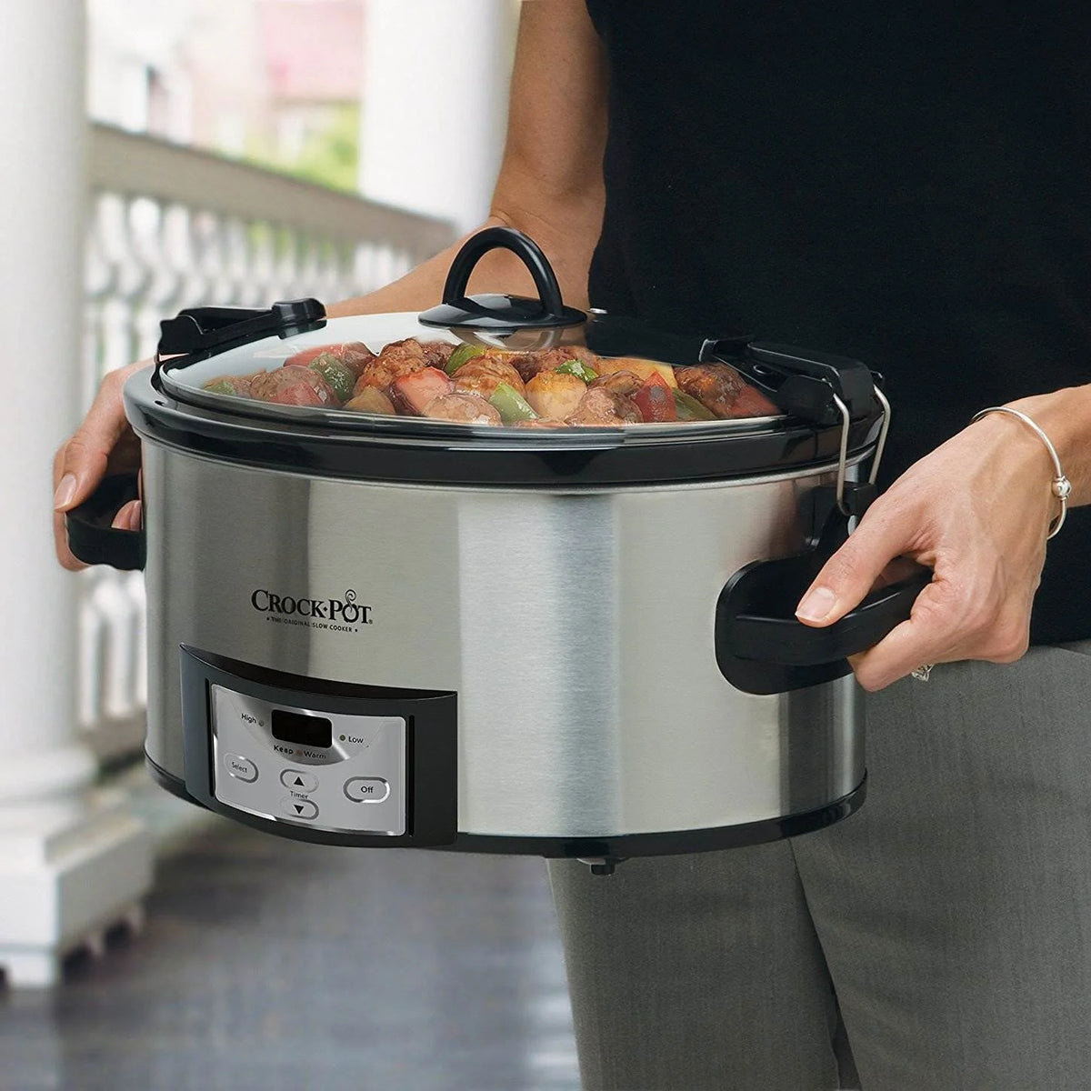 6 Quart Oval Slow Cooker Stainless Steel G39935