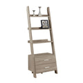 Taupe Brown Rectangular Ladder Bookcase N412