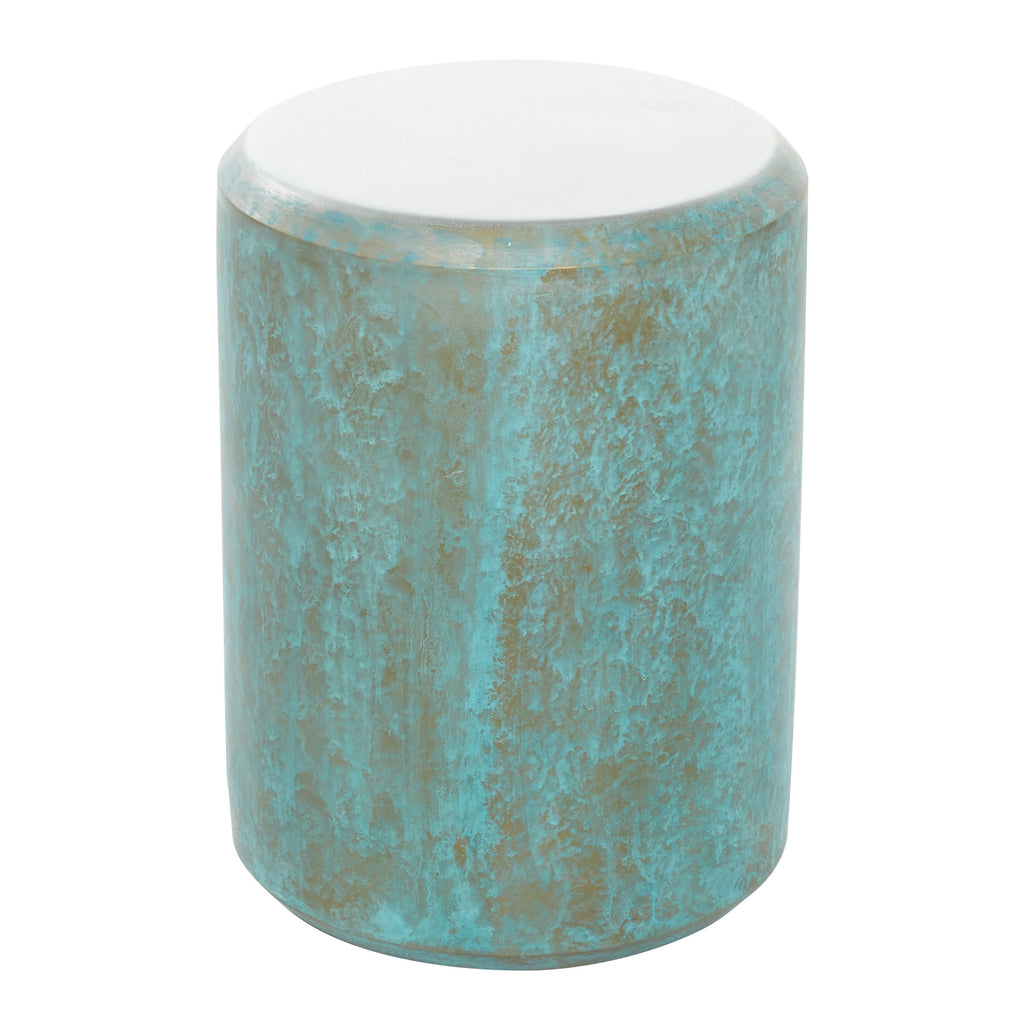 Blue and Silver Round Accent Table G5644
