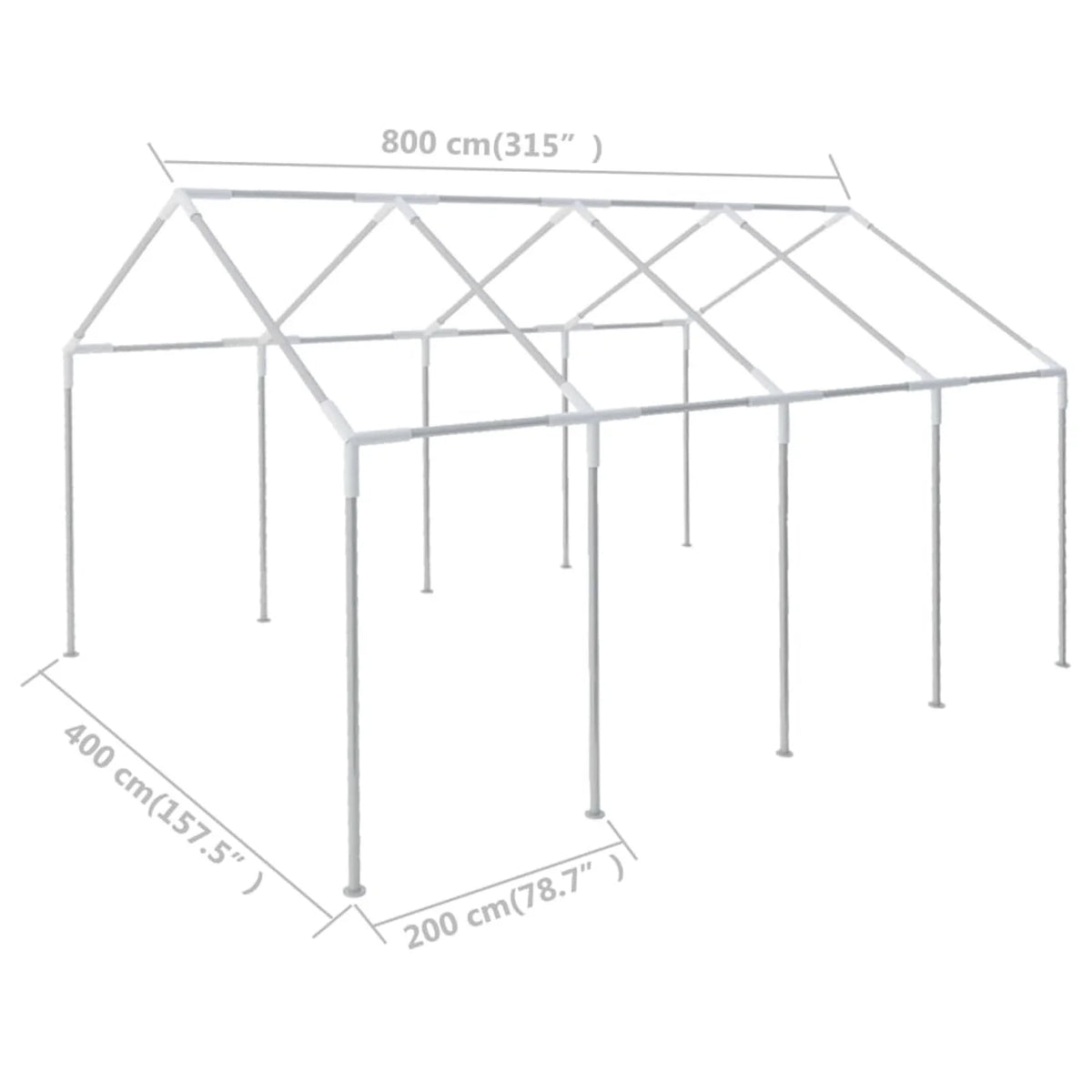 26.2ft x 13.1ft Steel Gazebo Tent Frame P801808