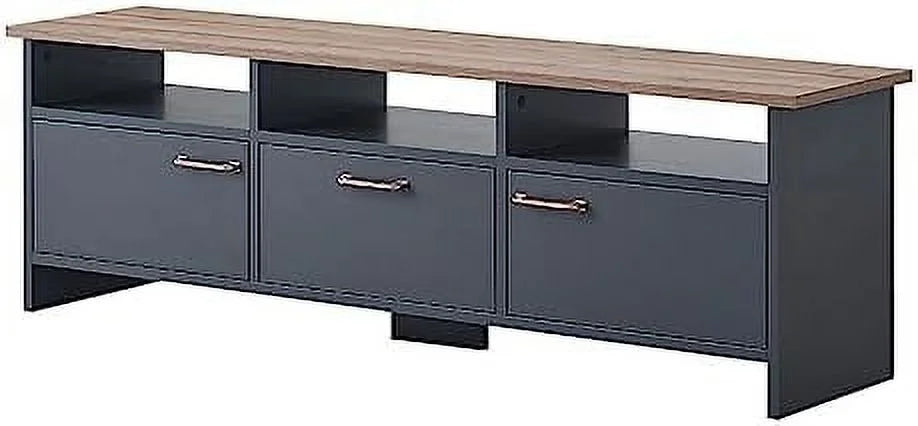 Farmhouse Mid Century Modern 55 inch Wood TV Stand N910