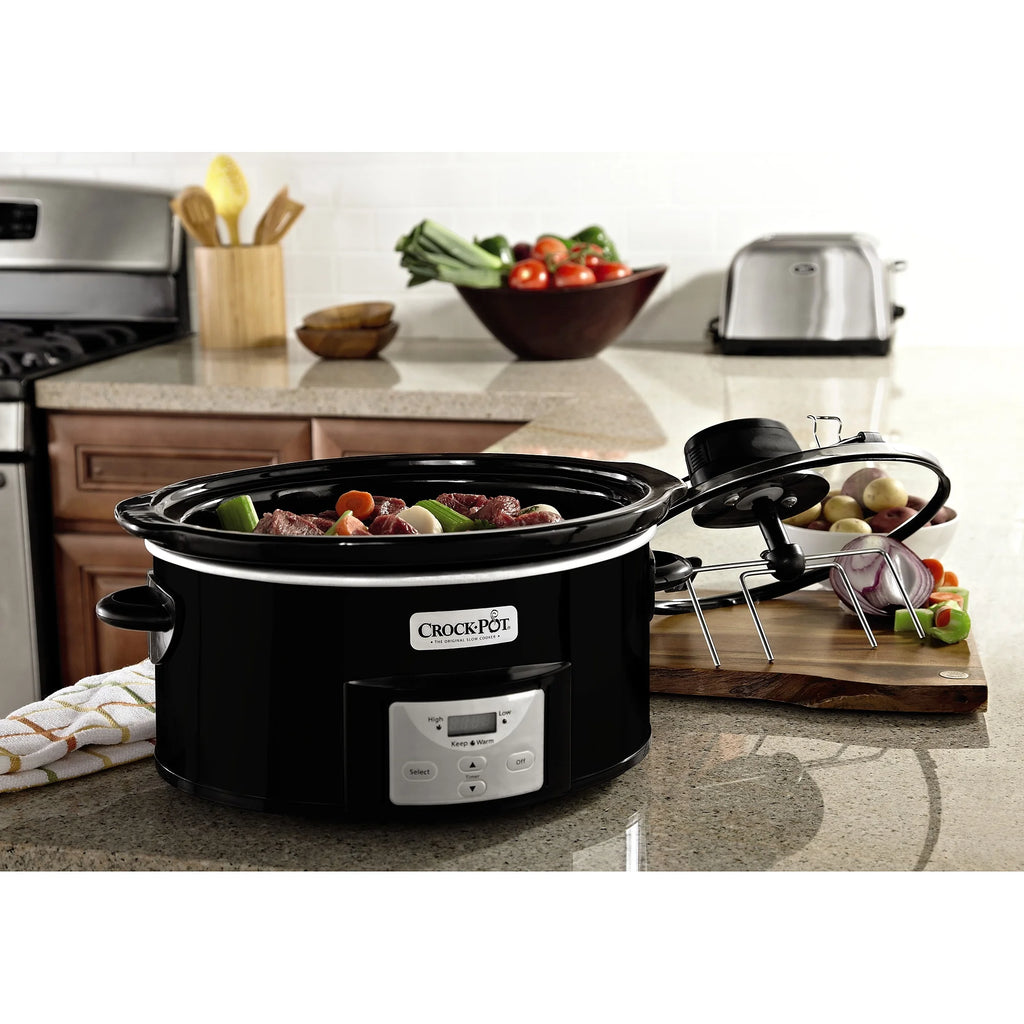 6-Quart Black Automatic Stirring Slow Cooker Z28729